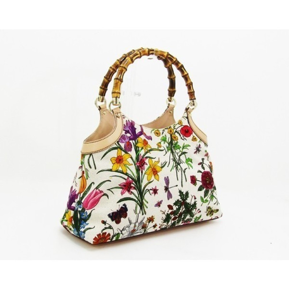 Gucci Flora Bamboo Bag Tote - Picture 2 of 8